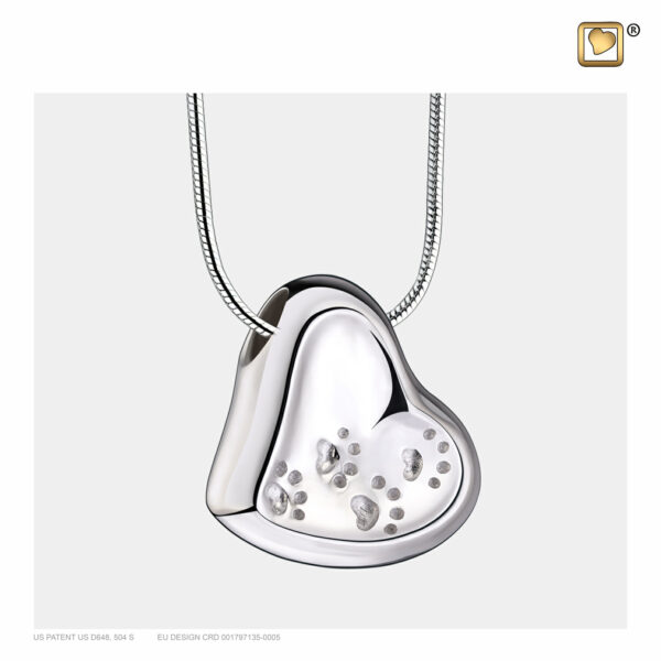 PD1170 - Leaning Heart Paw - Pendant